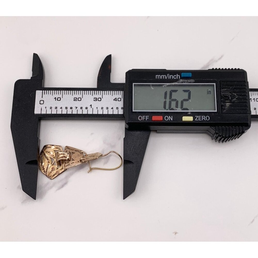 10k Solid Gold Earrings Dangle Mexican Traditiona… - image 8